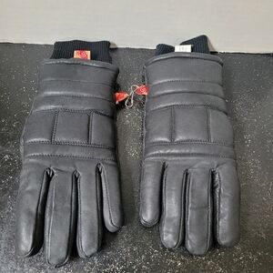 Kumbi Insulated Black Leather Gloves Ladies Medium